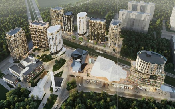 Строительство масштабного МФК в Новой Москве.