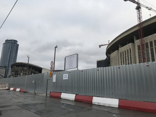 Активное строительство нового СК Олимпийский в Москве.