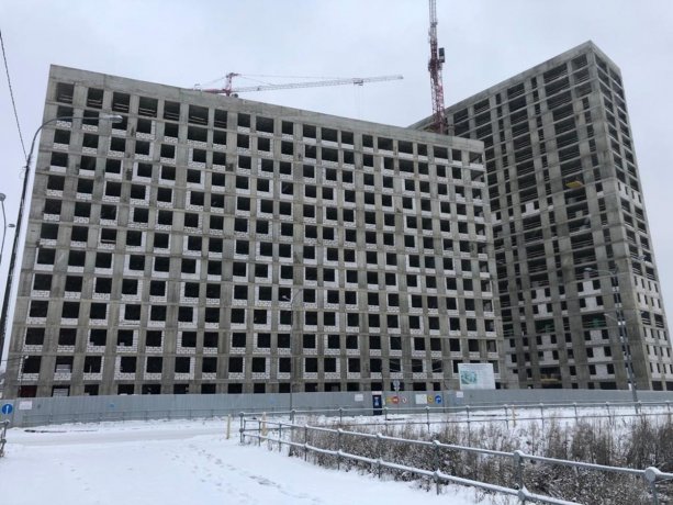 Строящийся многофункциональный апарт-комплекс Движение Тушино.