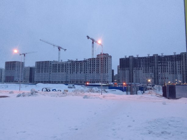 Строящийся жилой комплекс «Материк» от Петрострой-Мурино.