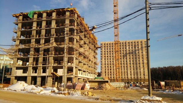 Строящийся Бизнес-парк с гостиницей в квартале Тропарево Парк.