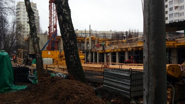 Строящийся ЖК Мессиер 18 в микрорайоне Климовск.