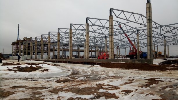 Строительство крупного складского комплекса в Московской области г. Климовск.