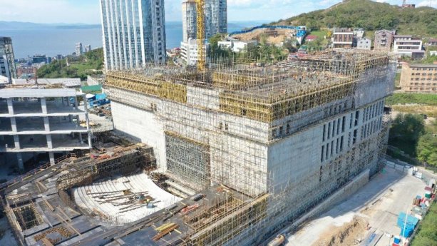 Строительство музейно-театрального комплекса во Владивостоке.