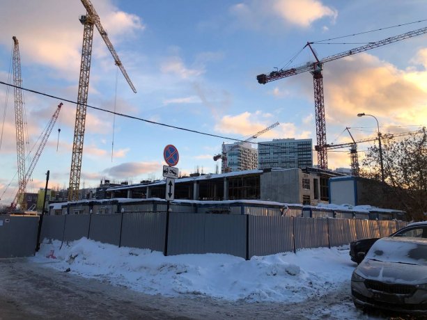 Строящийся Баскетбольный комплекс ЦСКА на Ленинградском проспекте вл. 39 стр.3 .