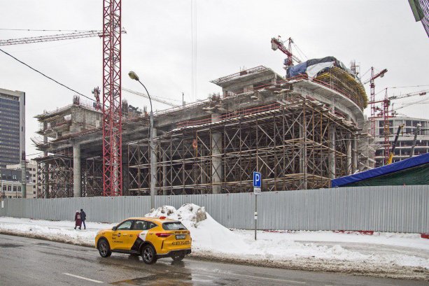 Активное строительство нового СК Олимпийский в Москве.