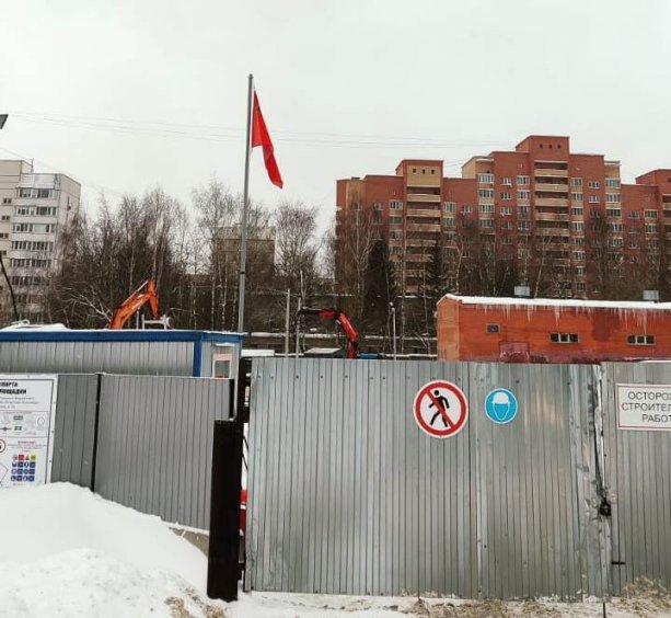 Строящаяся Детская поликлиника на 500 посещений в Чехове.