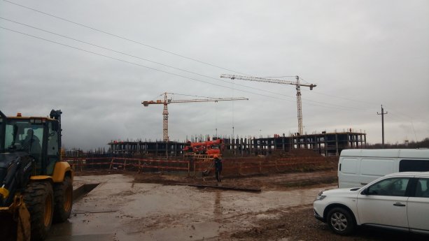 Строящийся квартал для расселения в Краснозаводске.