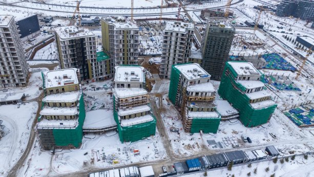 Строящийся Жилой Квартал СберСити в Рублёво-Архангельском.