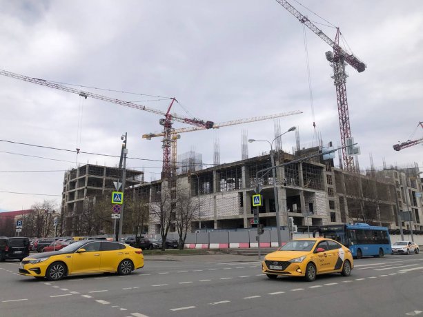 Строящийся Баскетбольный комплекс ЦСКА на Ленинградском проспекте вл. 39 стр.3 .
