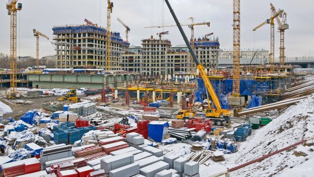 Строительство многофункционального жилого комплекса Luzhniki Collection.