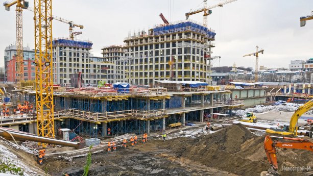 Строительство многофункционального жилого комплекса Luzhniki Collection.