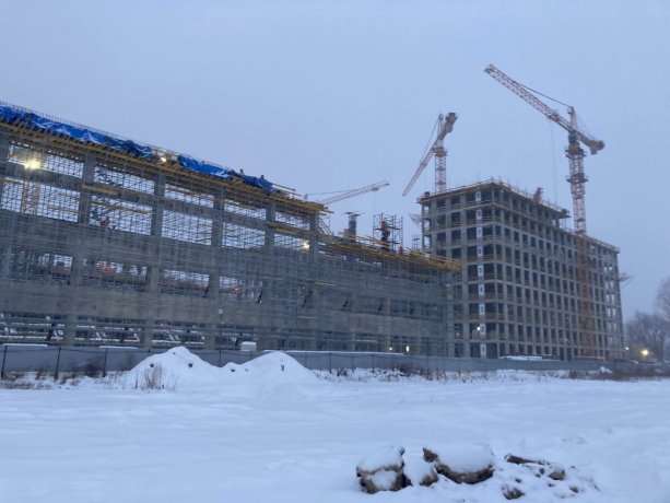 Строящаяся  хоккейная академия Александра Овечкина.