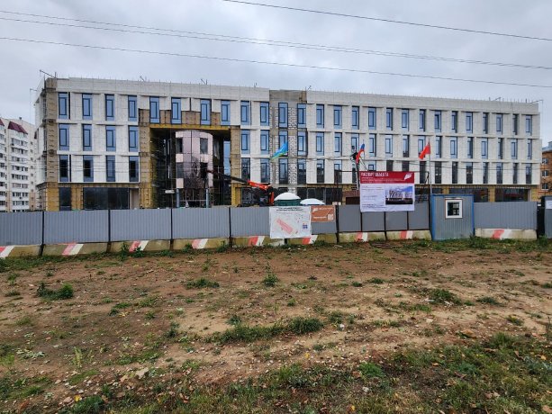 Строящаяся Детская поликлиника на 500 посещений в Чехове.