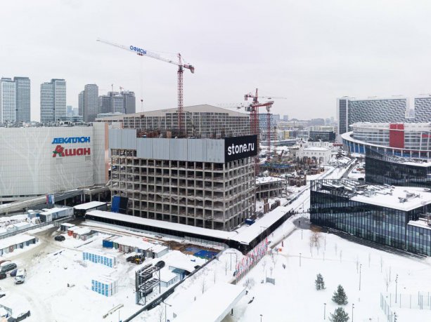 Строительство нового Бизнес-Центра STONE на Ходынском бульваре.