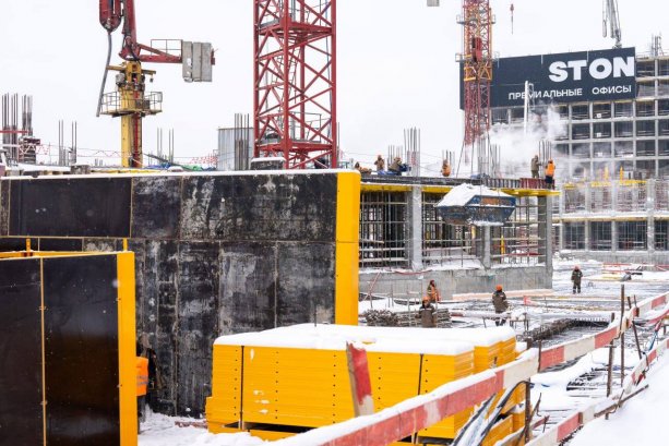 Строительство нового Бизнес-Центра STONE на Ходынском бульваре.