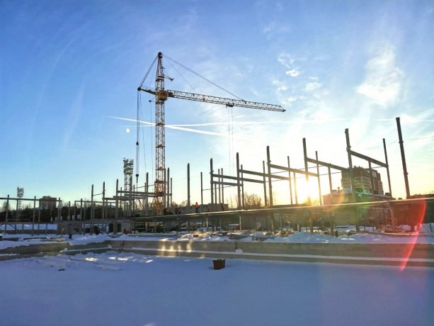 Масштабное строительство Дворца водных видов спорта в Чебоксарах.