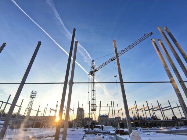 Масштабное строительство Дворца водных видов спорта в Чебоксарах.