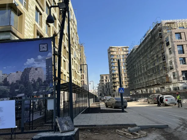 Строящийся жилой квартал В14 в «СберСити» в Рублёво-Архангельском.