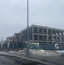 Строительство Южного речного вокзала в Москве.